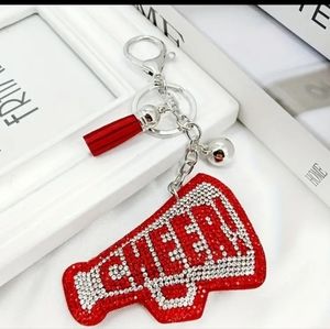 NWT Sparkle Rhinestone  Cheer key chain/bag charm.